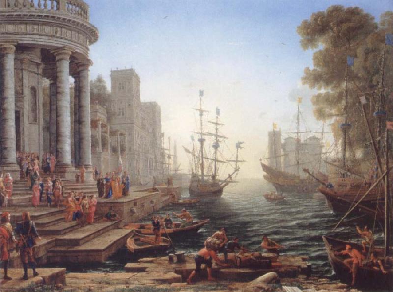 Claude Lorrain Seaport with the embarkation of Saint Ursula Germany oil painting art